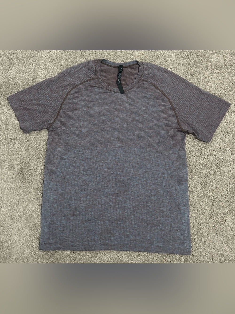 lululemon Men’s Heathered Brown Crew Neck T-Shirt Short Sleeve Logo L